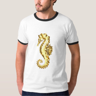 Gold Polygonal Seahorse T-Shirt