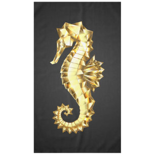 Gold Polygonal Seahorse Tablecloth