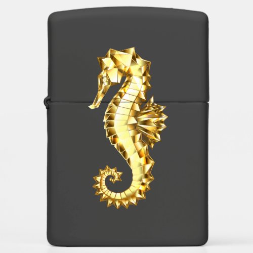 Gold Polygonal Seahorse Zippo Lighter