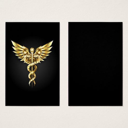 Gold Polygonal Symbol Caduceus (Front & Back)