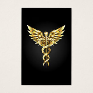 Gold Polygonal Symbol Caduceus