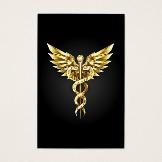 Gold Polygonal Symbol Caduceus (Front)