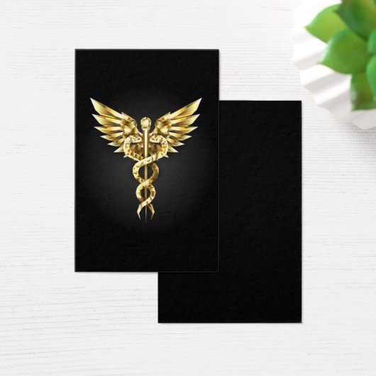 Gold Polygonal Symbol Caduceus (Desk)
