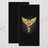 Gold Polygonal Symbol Caduceus (Front/Back)