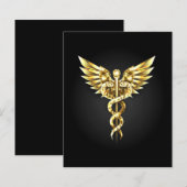 Gold Polygonal Symbol Caduceus (Front/Back)