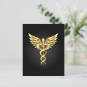 Gold Polygonal Symbol Caduceus (Standing Front)