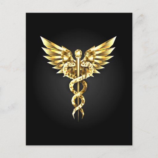 Gold Polygonal Symbol Caduceus (Front)