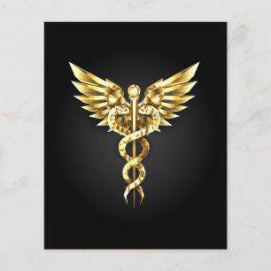 Gold Polygonal Symbol Caduceus