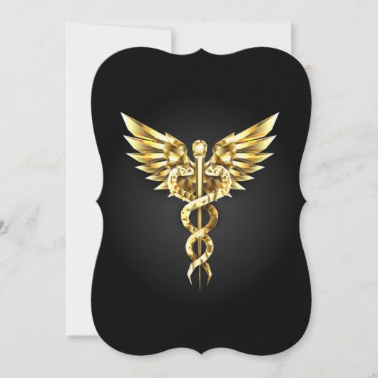 Gold Polygonal Symbol Caduceus (Front)