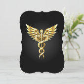 Gold Polygonal Symbol Caduceus (Standing Front)