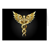 Gold Polygonal Symbol Caduceus (Front Horizontal)