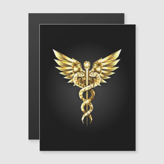 Gold Polygonal Symbol Caduceus (Front/Back)