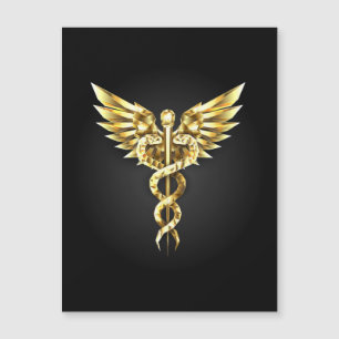 Gold Polygonal Symbol Caduceus