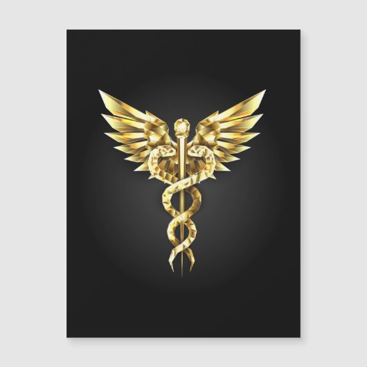 Gold Polygonal Symbol Caduceus (Front)