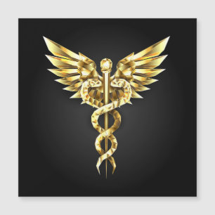 Gold Polygonal Symbol Caduceus