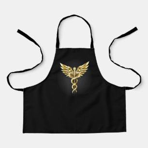Gold Polygonal Symbol Caduceus Apron