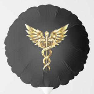 Gold Polygonal Symbol Caduceus Balloon