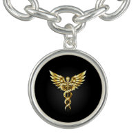 Gold Polygonal Symbol Caduceus