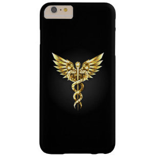 Gold Polygonal Symbol Caduceus Barely There iPhone 6 Plus Case