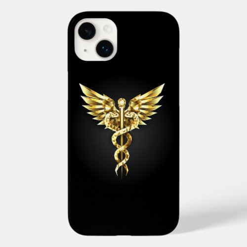 Gold Polygonal Symbol Caduceus Case_Mate iPhone 14 Plus Case