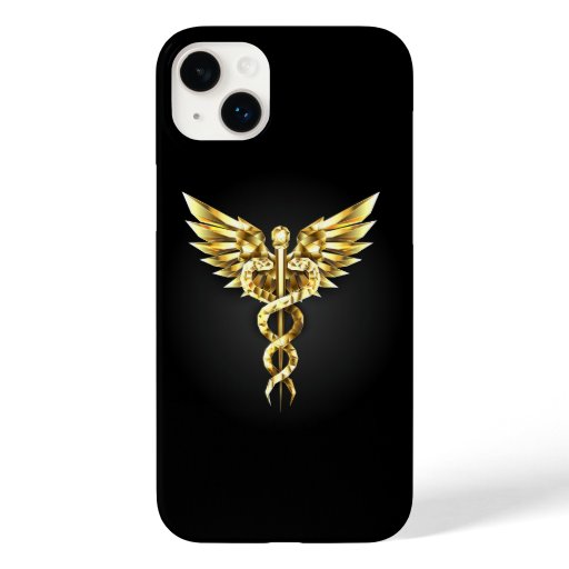Gold Polygonal Symbol Caduceus Case-Mate iPhone 14 Plus Case