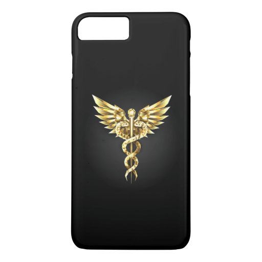 Gold Polygonal Symbol Caduceus iPhone 8 Plus/7 Plus Case