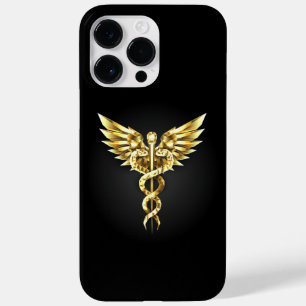 Gold Polygonal Symbol Caduceus Case-Mate iPhone 14 Pro Max Case