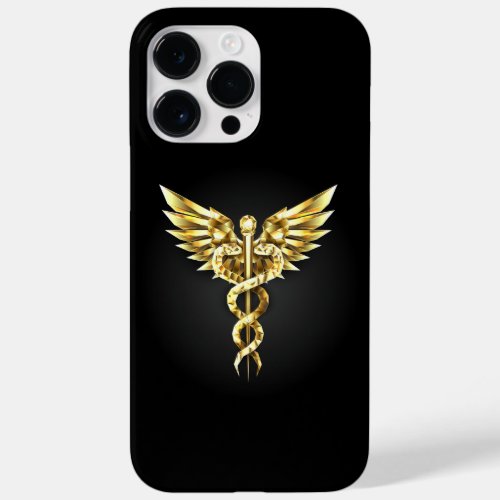 Gold Polygonal Symbol Caduceus Case_Mate iPhone 14 Pro Max Case