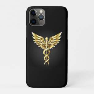 Gold Polygonal Symbol Caduceus iPhone 11 Pro Case