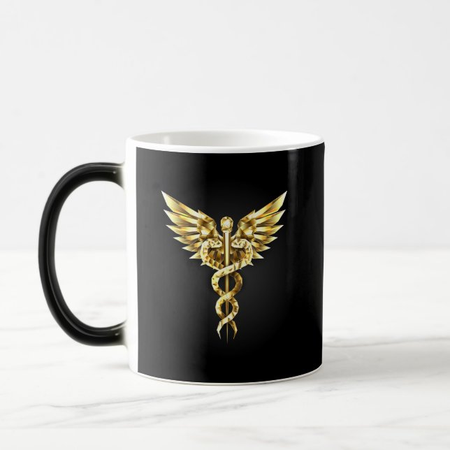 Gold Polygonal Symbol Caduceus Color Morph Mug (Left)