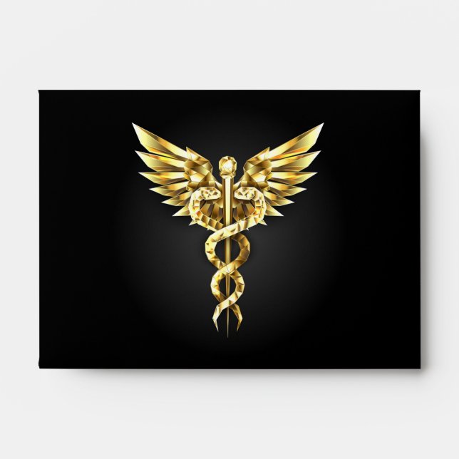 Gold Polygonal Symbol Caduceus Envelope (Front)