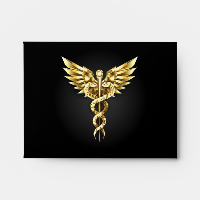 Gold Polygonal Symbol Caduceus Envelope (Front)