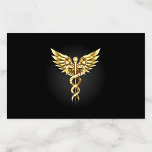 Gold Polygonal Symbol Caduceus Envelope Liner