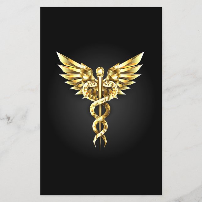 Gold Polygonal Symbol Caduceus Flyer (Front)