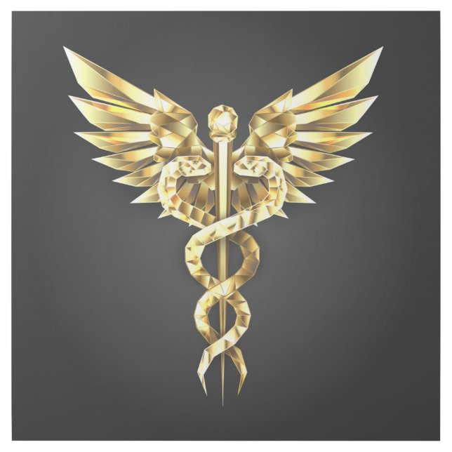 Gold Polygonal Symbol Caduceus Gallery Wrap (Front)