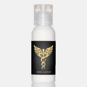 Gold Polygonal Symbol Caduceus Hand Lotion