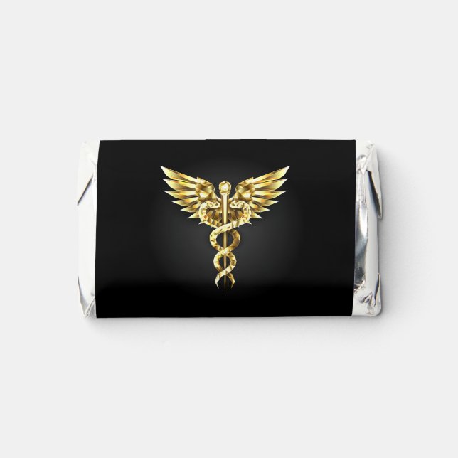 Gold Polygonal Symbol Caduceus Hershey's Miniatures (Front)