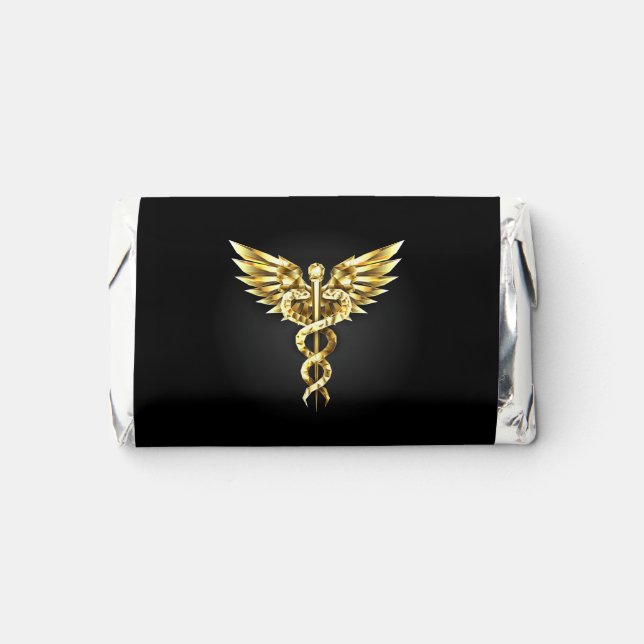 Gold Polygonal Symbol Caduceus Hershey's Miniatures (Front)
