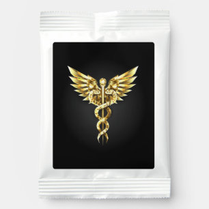 Gold Polygonal Symbol Caduceus Hot Chocolate Drink Mix