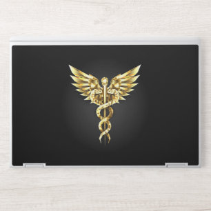 Gold Polygonal Symbol Caduceus HP Laptop Skin