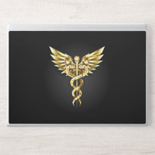 Gold Polygonal Symbol Caduceus HP Laptop Skin