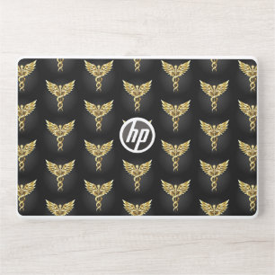 Gold Polygonal Symbol Caduceus HP Laptop Skin