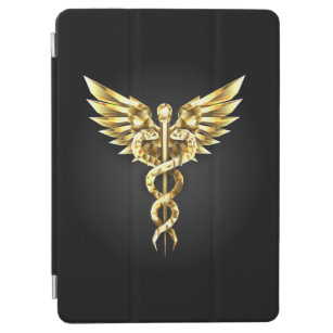 Gold Polygonal Symbol Caduceus iPad Air Cover
