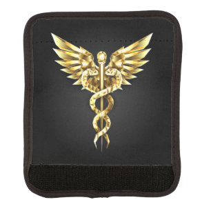 Gold Polygonal Symbol Caduceus Luggage Handle Wrap