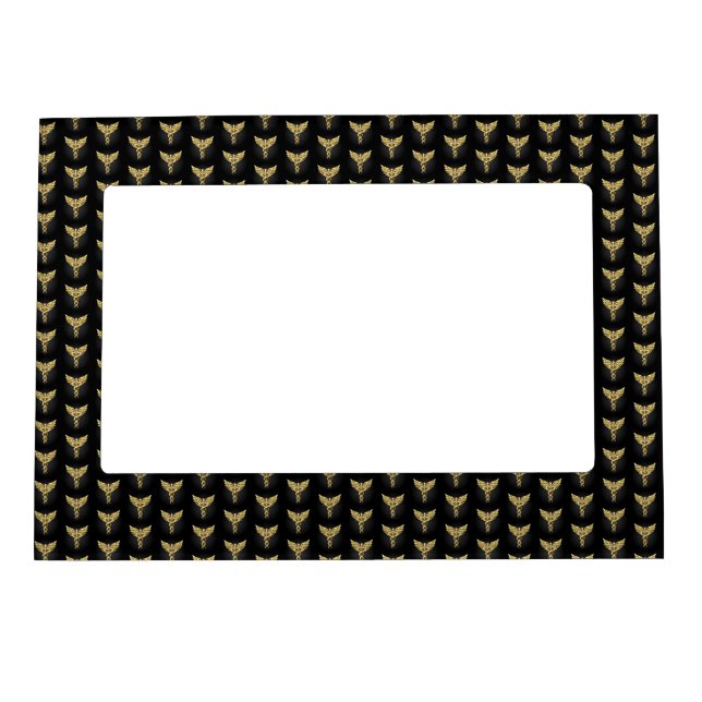 Gold Polygonal Symbol Caduceus Magnetic Frame (Front)