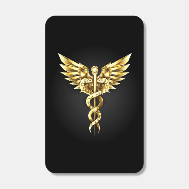 Gold Polygonal Symbol Caduceus Matchboxes (Front)