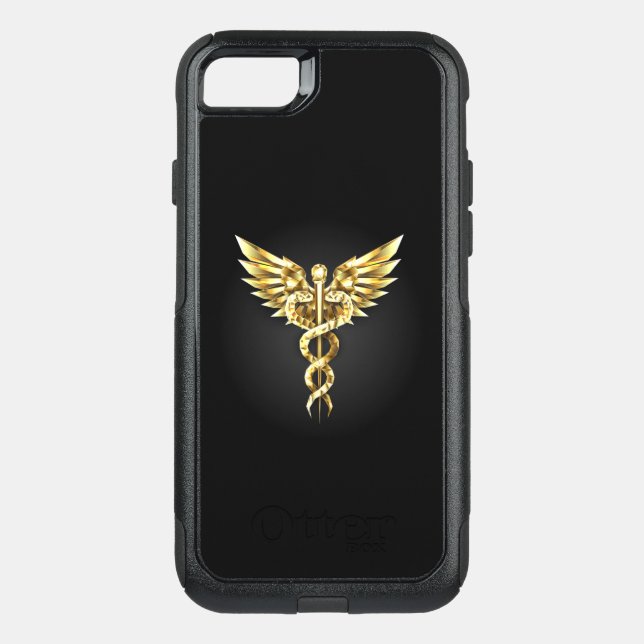 Gold Polygonal Symbol Caduceus Otterbox iPhone Case (Back)