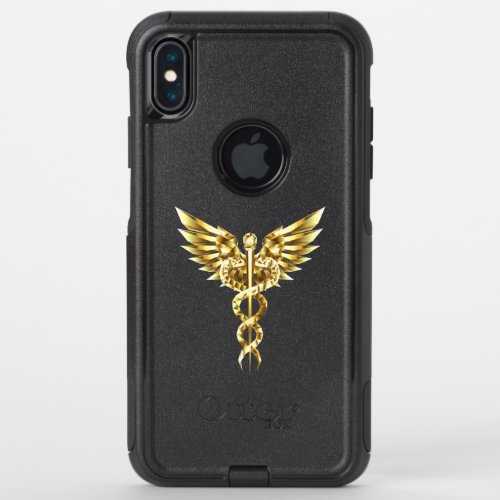 Gold Polygonal Symbol Caduceus OtterBox Commuter iPhone XS Max Case