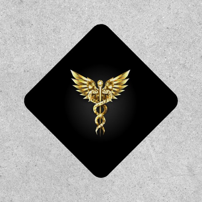 Gold Polygonal Symbol Caduceus Patch (Front)