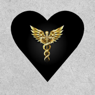 Gold Polygonal Symbol Caduceus Patch